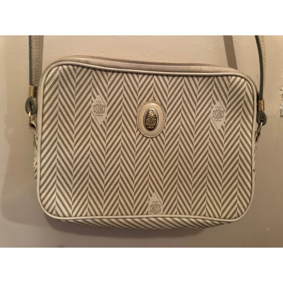 Vintage Mark Cross Crossbody Beige & Tan Small Handbag - Picture 1 of 5